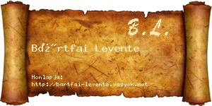 Bártfai Levente névjegykártya